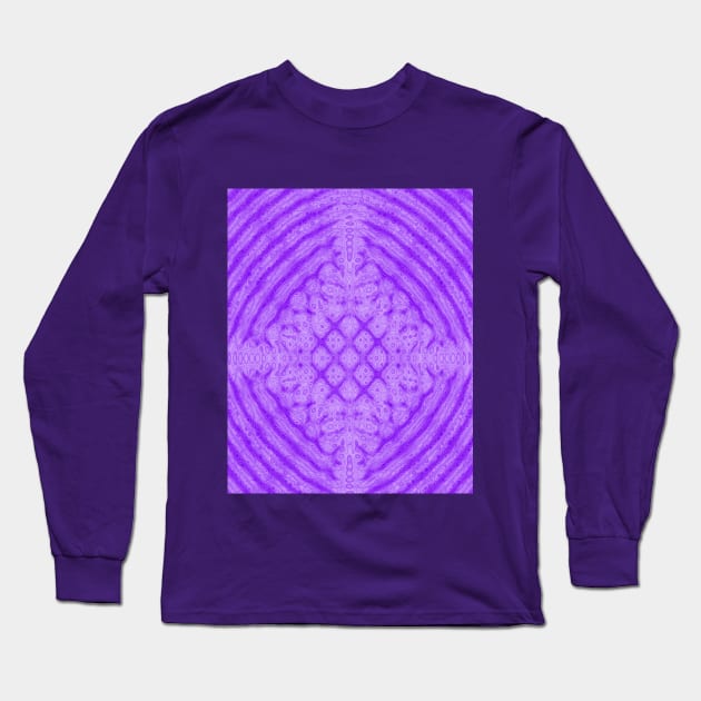 Purple Kaleidoscope Fractal Long Sleeve T-Shirt by Art by Deborah Camp